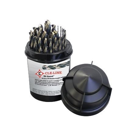 CLE-LINE 1/16 -1/2 in. Black & Gold Oxide HSS Twist Drill 29Pc C69384